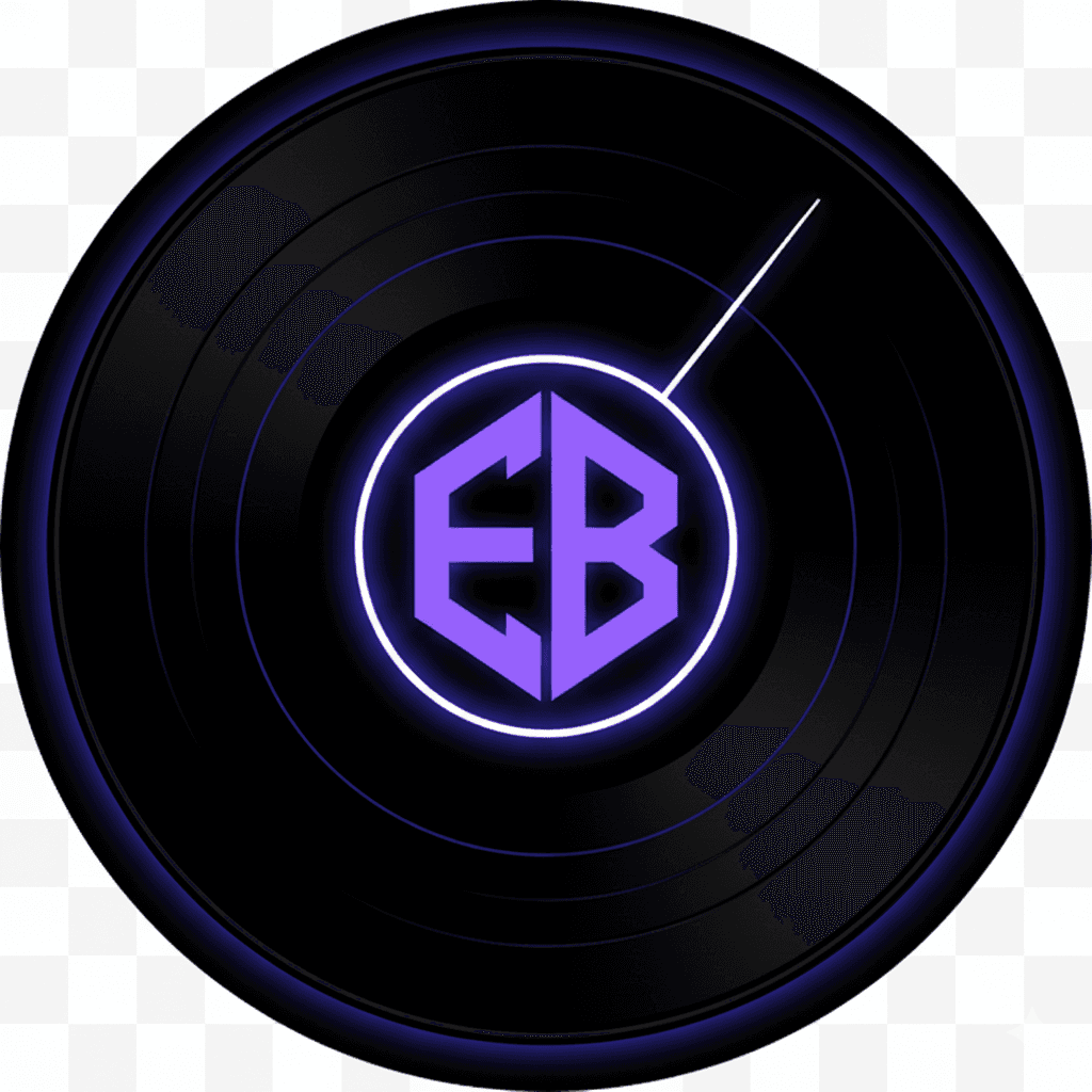 Eddie Barretta — EB logo on a vinyl record